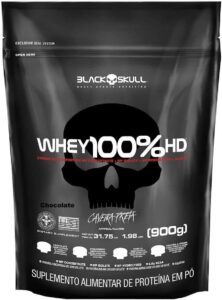 Whey 100% Hd - 900G Refil Chocolate, Black Skull