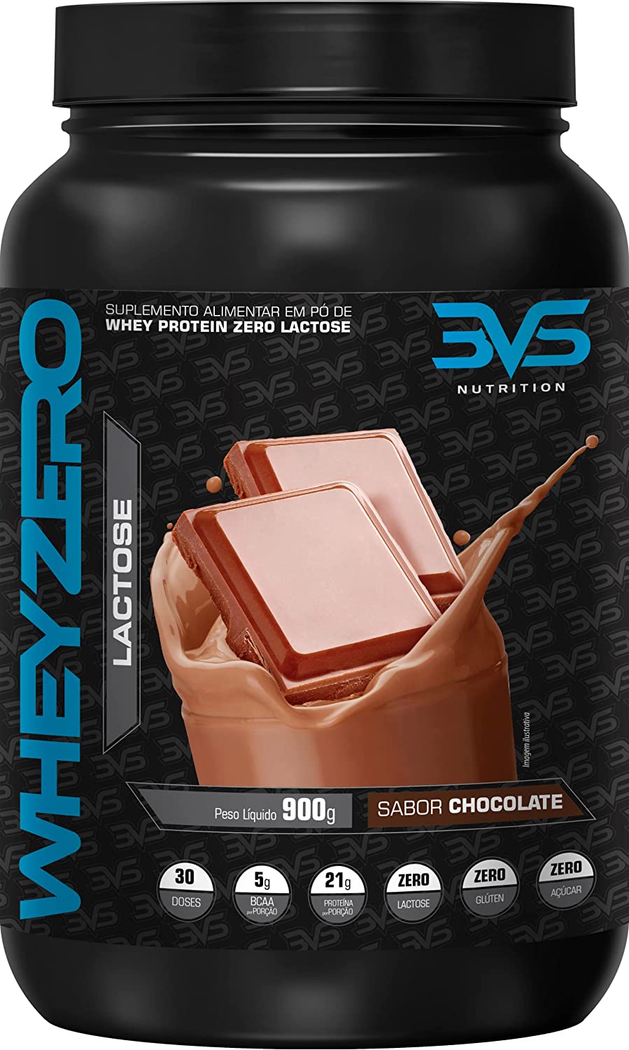 Whey Zero Lactose 900g – 3VS Nutrition – Chocolate